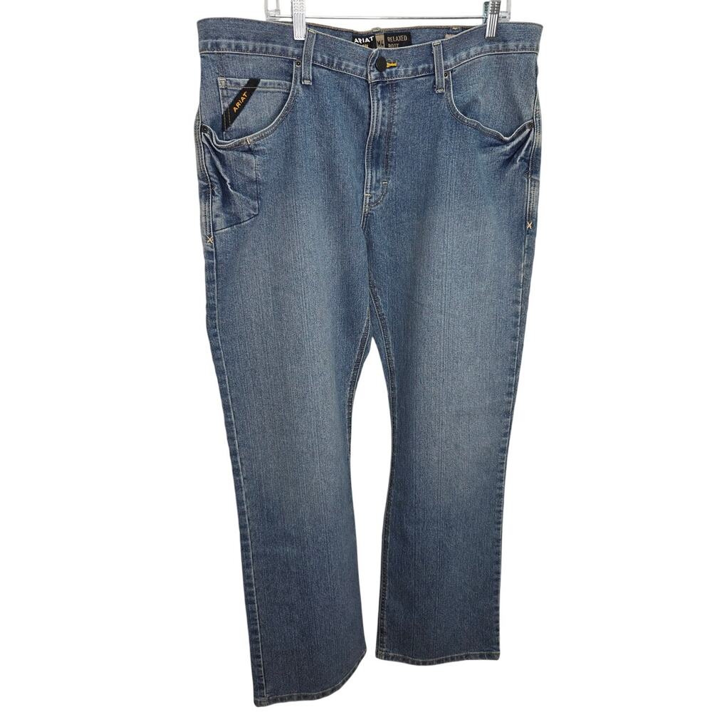 Ariat Rebar M4 Relaxed Boot Jeans Men's 38x34 DuraStretch Blue Denim NWT